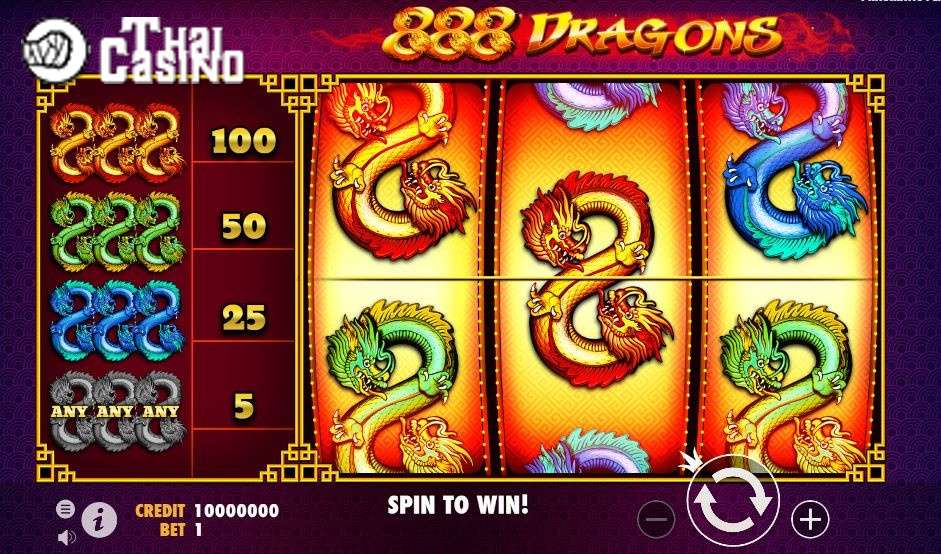 888 Dragons slot at Fun88